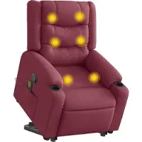 Syfax Fauteuil inclinable de massage Rouge bordeaux Tissu