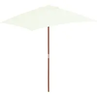 Syfax Parasol d'extérieur avec mât en bois 150x200 cm Sable