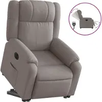 Syfax Fauteuil inclinable électrique taupe tissu