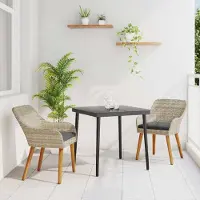 Prolenta Maison Exclusive - Ensemble de salle à manger pour jardin 3 pcs Gris clair