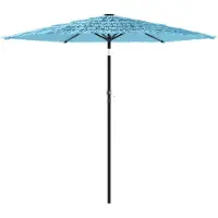 Syfax Parasol de jardin avec mât en acier bleu 223x223x213 cm