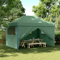 Prolenta Maison Exclusive - Tente de réception pliable Pop-Up avec 4 panneaux latéraux, vert