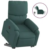 Syfax Fauteuil inclinable électrique vert foncé tissu