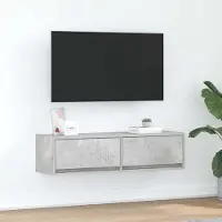 Prolenta Maison Exclusive - Meuble TV, dimensions : 100 x 31 x 25,5 cm, couleur gris béton, matériau : bois composite