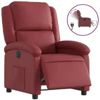 Syfax Fauteuil inclinable électrique Rouge bordeaux Similicuir