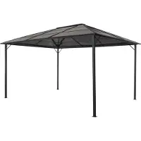vidaXL Pavillon de jardin simple avec toit aluminium 4×3×2,6 m Noir - Pavillons & Tentes de réception FR6526479 3parcel
