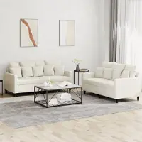 Prolenta Maison Exclusive - Ensemble de canapés 2 pièces avec coussins en velours crème