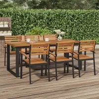 Prolenta Maison Exclusive - Table de jardin avec pieds en U 200 x 90 x 75 cm en bois massif d'acacia