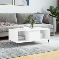 Prolenta Maison Exclusive - Table basse blanche 90x50x36,5 cm Matériau dérivé du bois