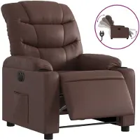 Syfax Fauteuil relax électrique Marron Similicuir