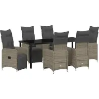 Syfax Ensemble de salle à manger pour jardin 7 pcs Beige polyrotin