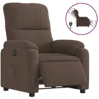 Syfax Fauteuil inclinable électrique marron tissu microfibre