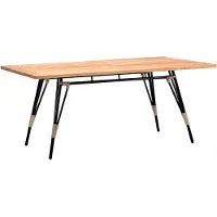 AEA Table à manger rectangulaire de luxe marron haute qualité en rotin design moderne table basse