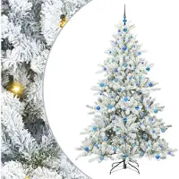 Syfax Sapin de Noël Artificiel à Branches Articulées Blanc 210 cm