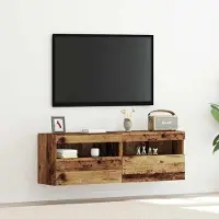 Prolenta Meuble TV mural exclusif - Ensemble de 2 pièces en bois massif recyclé