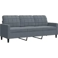 vidaXL Canapé 3 places gris foncé 180 cm velours