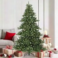 Prolenta Arbre de Noël artificiel pliable, vert, 180 cm, en PVC et en acier