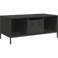 Syfax Table basse noir 101,5x50x43,5 cm acier laminé à froid