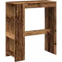 Syfax Table de bar avec étagères vieux bois bois d'ingénierie