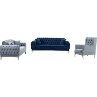 AEA Sofa 3-Sitzer Couch Relaxgarnitur Wohnzimmer 3tlg Lounge-Garnitur Komplettsofa