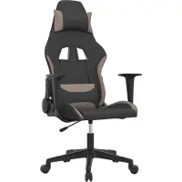 Syfax Chaise de jeu de massage Noir et taupe Tissu
