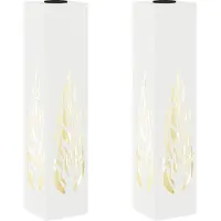 Syfax Lumière de chemin LED solaire 2 pcs Blanc Acier laminé à froid
