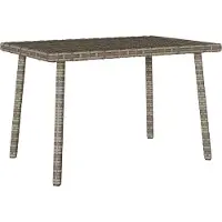 Syfax Table basse de jardin rectangulaire gris 60x40x37 cm rotin