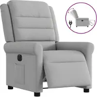 Syfax Fauteuil inclinable électrique gris nuage tissu