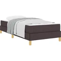vidaXL Lit boxspring avec matelas brun foncé 90 x 190 cm Tissu