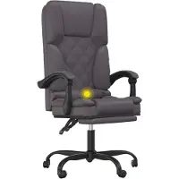 Syfax Fauteuil de massage inclinable de bureau Gris Similicuir