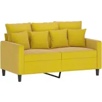 Syfax Canapé à 2 places Jaune 120 cm Velours