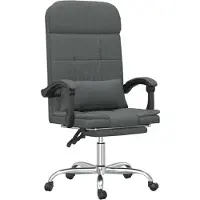 Syfax Fauteuil de massage inclinable de bureau Gris foncé Tissu