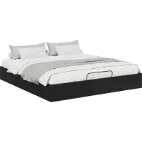Syfax Cadre de lit ottoman avec stockage Chêne Noir 203 x 160 x 25 cm