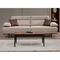 AEA Komplette Stoffsofa Dreisitzer Sessel Couch Beige 3tlg Polstersofa Set