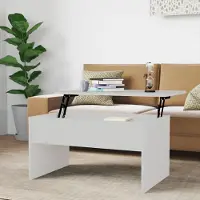 Prolenta Maison Exclusive - Table basse blanche 80x50,5x41,5 cm Matériau dérivé du bois