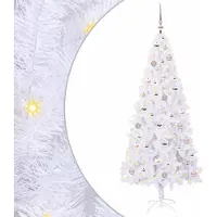 Syfax Sapin de Noël artificiel avec 300 LED Blanc 180 cm PVC et Acier