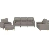 vidaXL Ensemble de canapés 4 pièces avec coussins Tissu Taupe