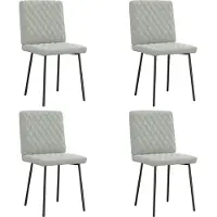 Syfax Chaises à manger lot de 4 Gris clair Velours