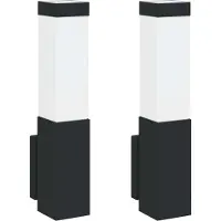 Syfax Applique Murale Extérieure 2 pcs Noir 10.5 x 6 x 33 cm