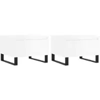 Syfax Tables basses 2 pcs blanc brillant 50x46x35cm bois d'ingénierie