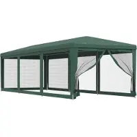 vidaXL Tente de réception avec 8 parois latérales en maille vert 3x9 m HDPE