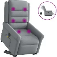 Syfax Fauteuil inclinable de massage électrique Gris clair Tissu