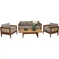 Xl Moebel Gmbh Designer Stilvoller Sofa Set 3+1+1 Sitzer Holz Couchtisch Gartenmöbel Komplett