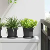 Prolenta Maison Exclusive - Pots de fleurs, lot de 24, noir, Ø 15 x 12 cm, plastique