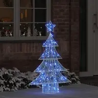 Prolenta Maison Exclusive - Sapin de Noël avec 100 LED bleues, 120 cm, en acrylique