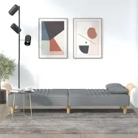 Prolenta Maison Exclusive - Canapé-lit avec accoudoirs, tissu gris clair