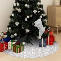 Prolenta Maison Exclusive - Jupe de sapin de Noël de luxe avec chaussette Blanc 150cm Tissu