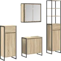 Syfax Ensemble de mobilier de salle de bain avec tiroir Chêne Sonoma