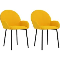 Syfax Chaises à manger lot de 2 Jaune Velours