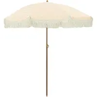 Syfax Parasol de plage Jaune et blanc 160 x 160 x 196 cm